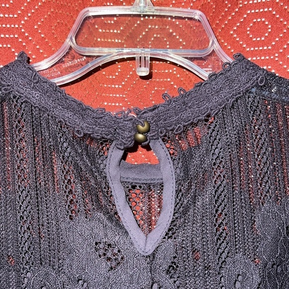 Altar’d State Black Lace-like Tank Top Lined M - Picture 6 of 9